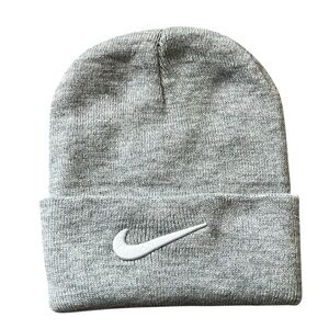 Nike Unisex Heather Gray Swoosh‎ Beanie Hat One Size